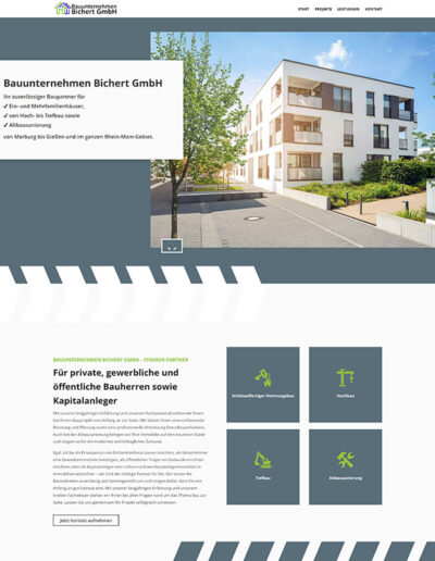 BLICKfang webdesign Bauunternehmen Bichert GmbH