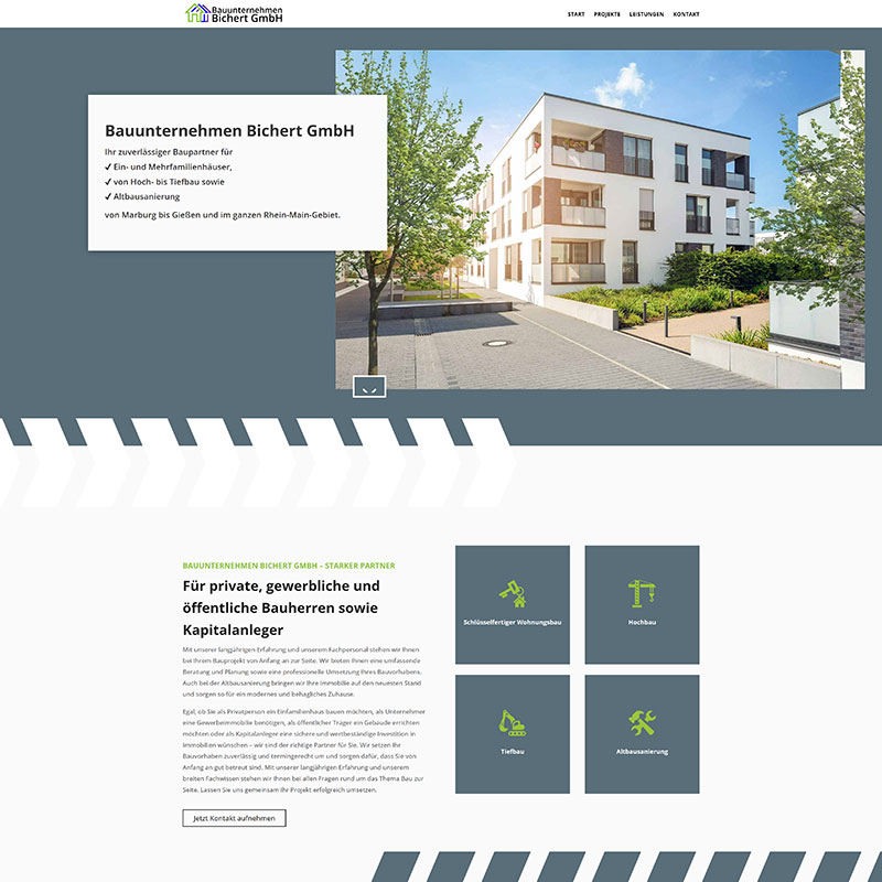 BLICKfang webdesign Bauunternehmen Bichert GmbH
